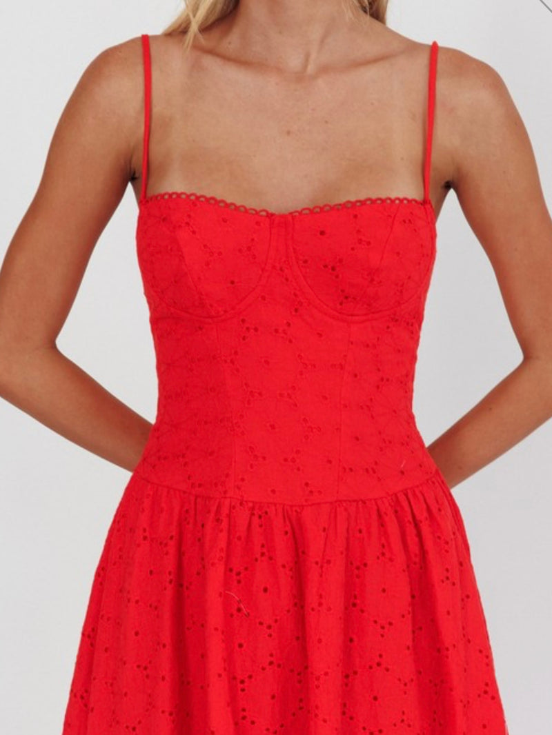 Sweetheart Bustier Eyelet Modi Dress