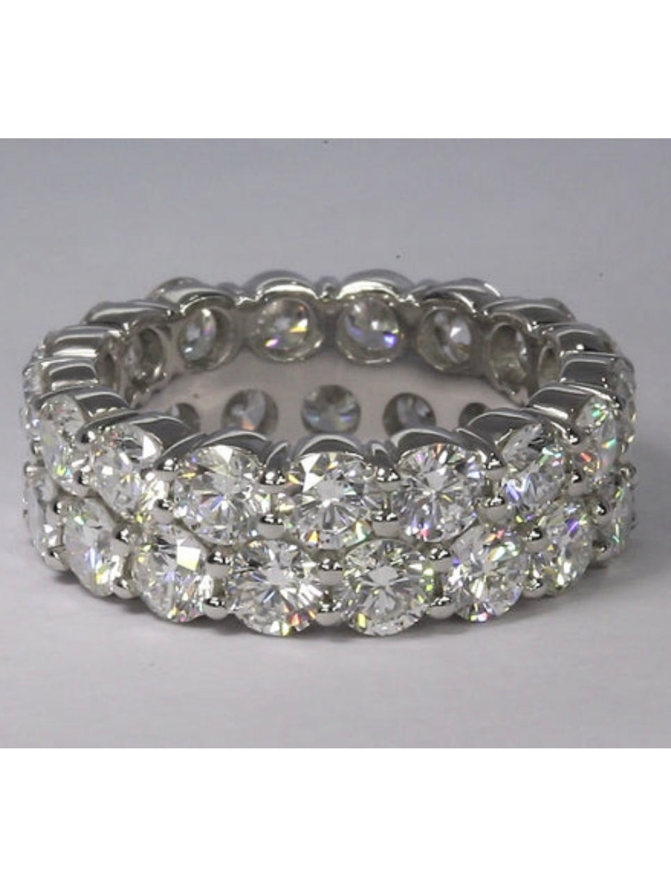 SJ Beautiful Round Cut Double Band Ring