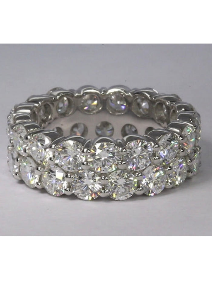 SJ Beautiful Round Cut Double Band Ring