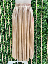 Iridescent Pleated Midi Skirt