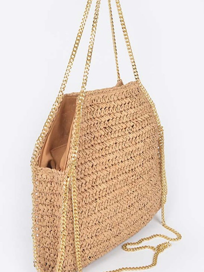 Chain Detail Hobo Bag