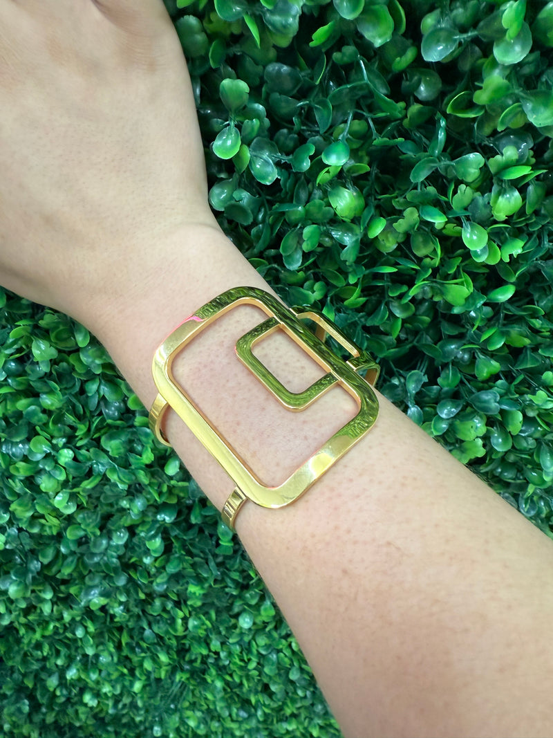 Stainless Steel Rectangular Square Cuff