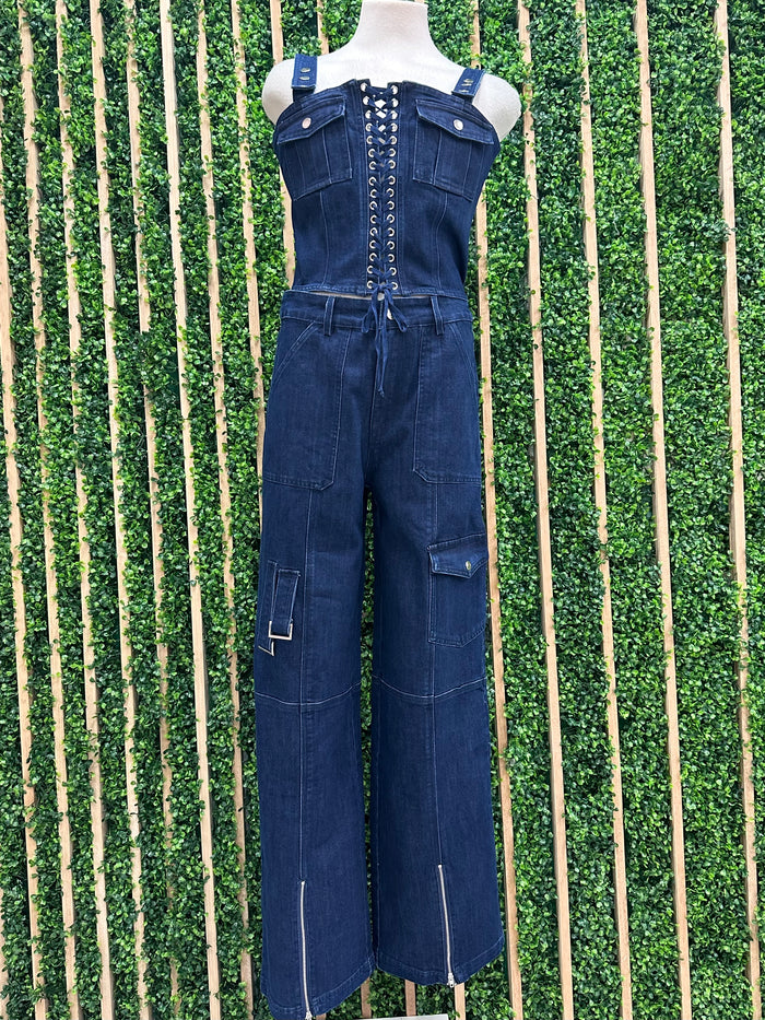Dark Denim Cargo Jogger