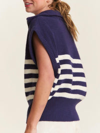 Bottom Striped Sleeveless Sweater