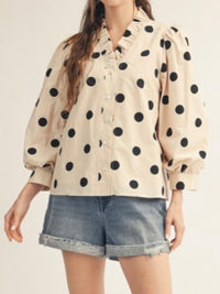 Ruffled Polka Dot Blouse