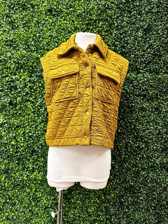 Khaki Triangle Quilted Vest