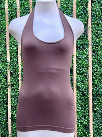 Halter Neck Fitted Basic Tank Top