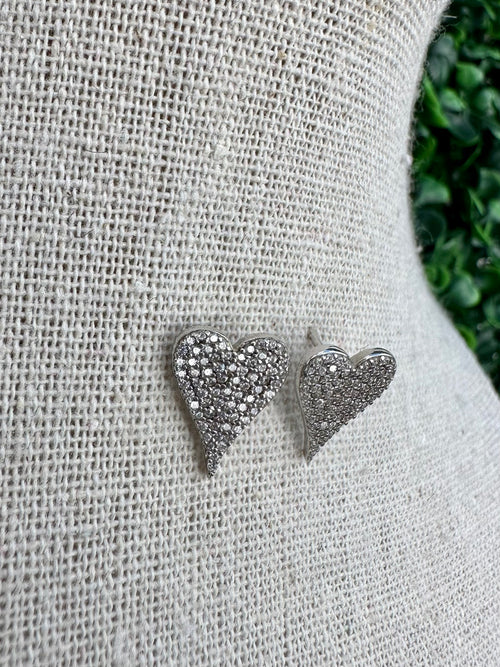 Crystal heart Stud Earrings
