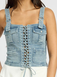 LAce Up Cargo Denim Corset
