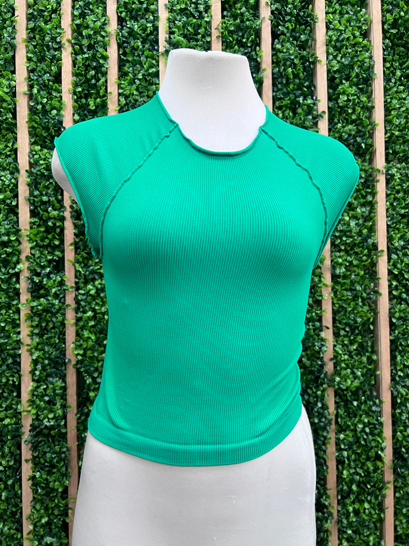 Exposed Seam Basic Crop Top
