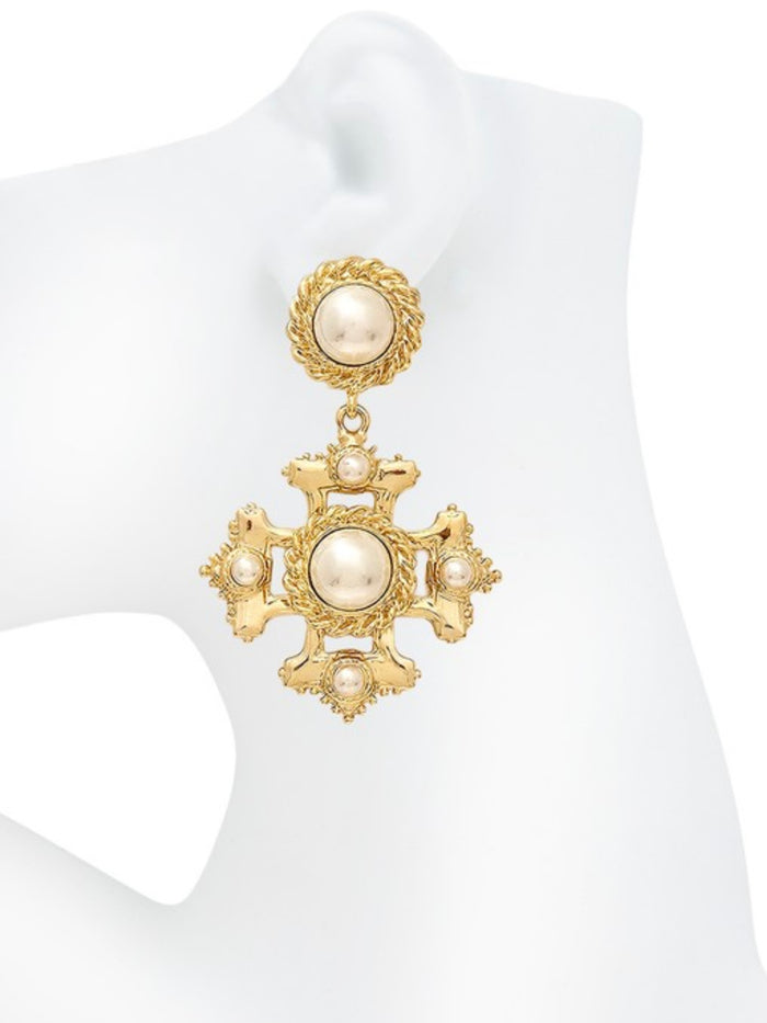 Pearl Studded Victorian Earrings