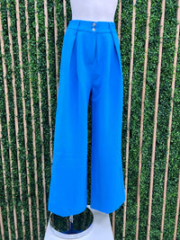 Cerulean Blue High Waist Pant