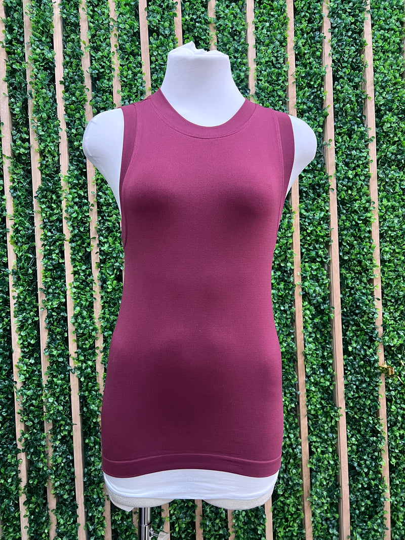 High Neck Sleeveless Basic Cami
