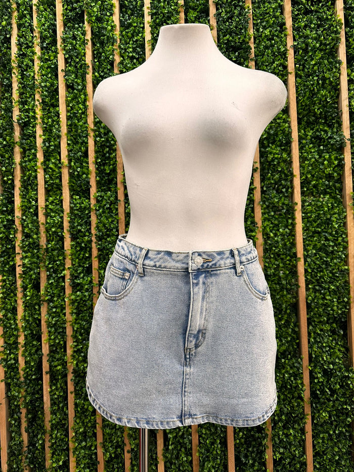 Straight Denim Skort