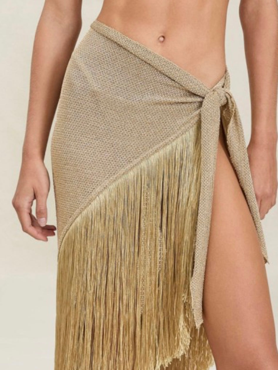 Metallic Fringe Multi Purpose Halter Top | Statement Going-Out Top