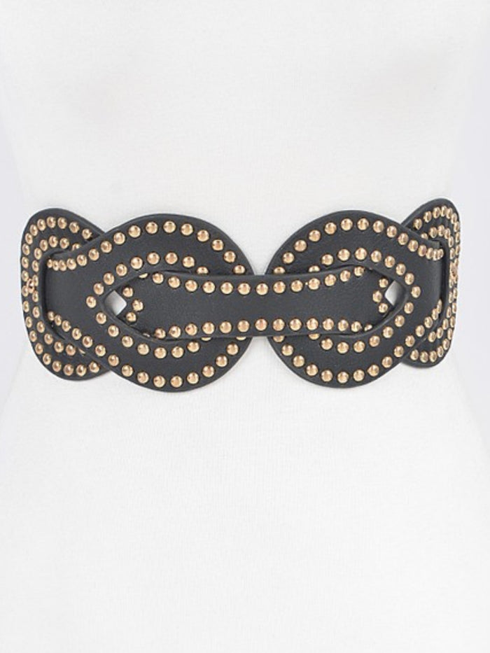Knot Metal Studded Elastic Belt