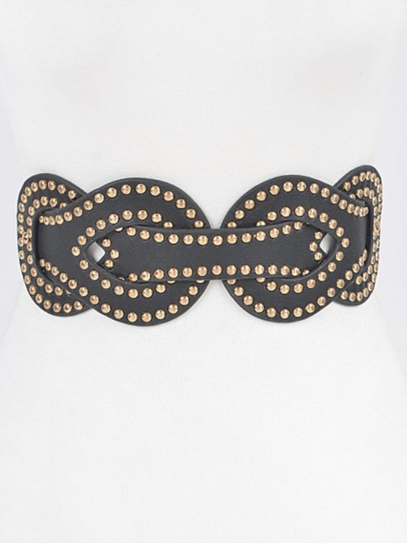 Knot Metal Studded Elastic Belt