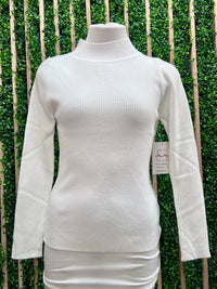 Classic Mock Neck Long Sleeve Knit Sweater