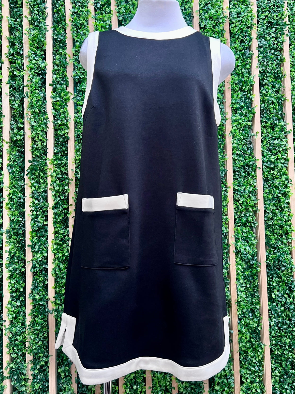 Black Pocket Detail short Modal Dress