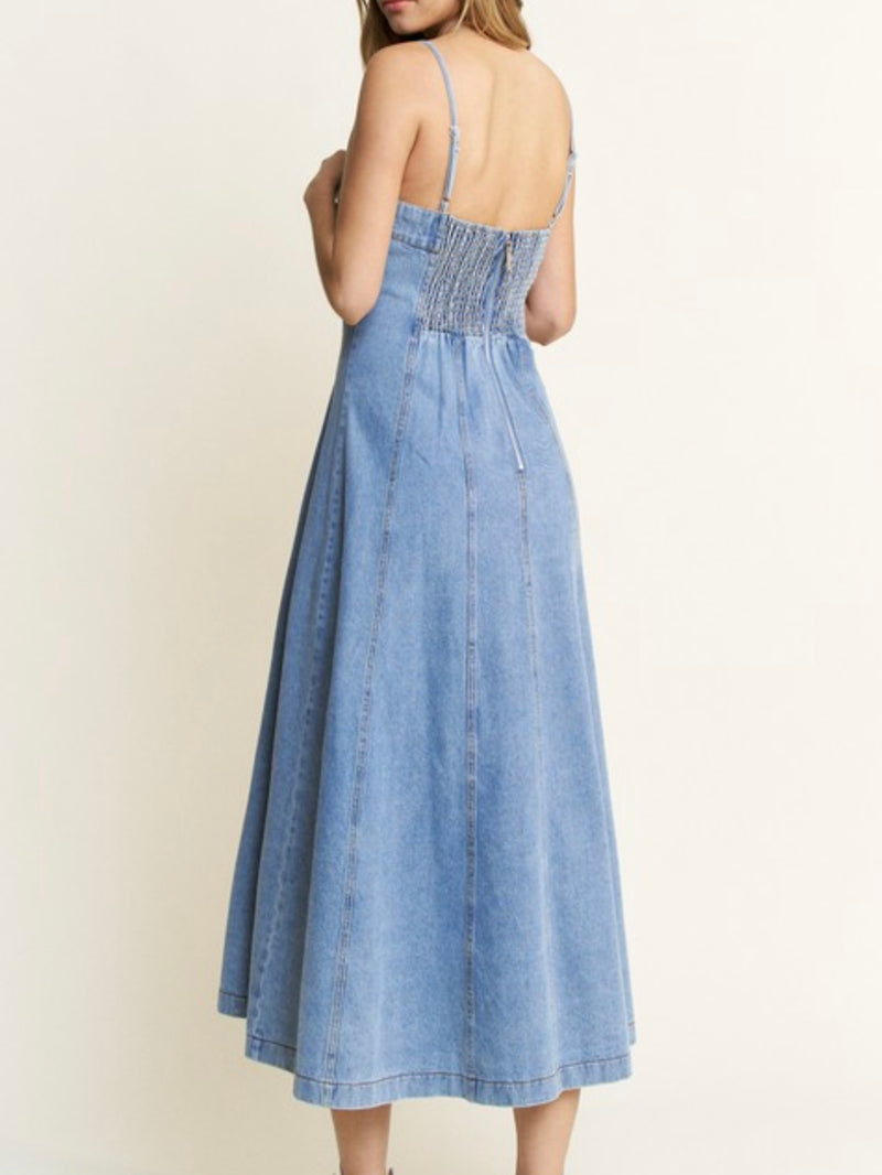 Denim Cami Midi Dress