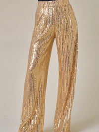 Gold Sequin Wide Leg Pant