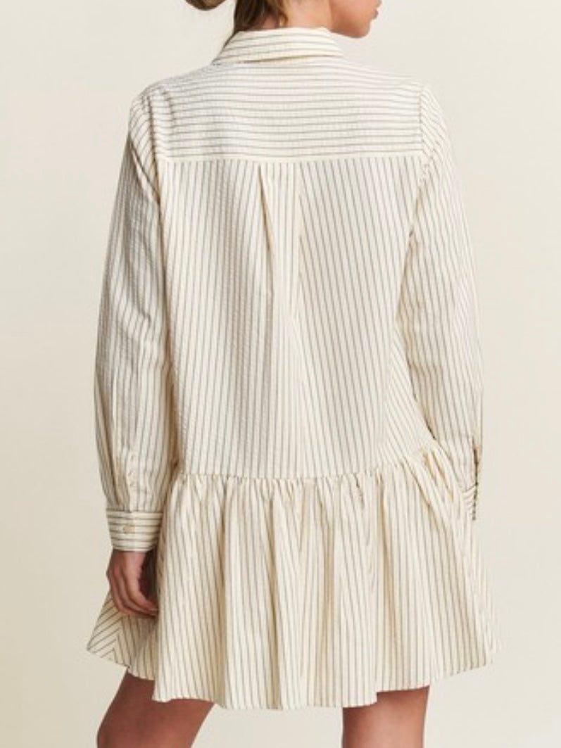 Striped Dropwaist Blouse Dress