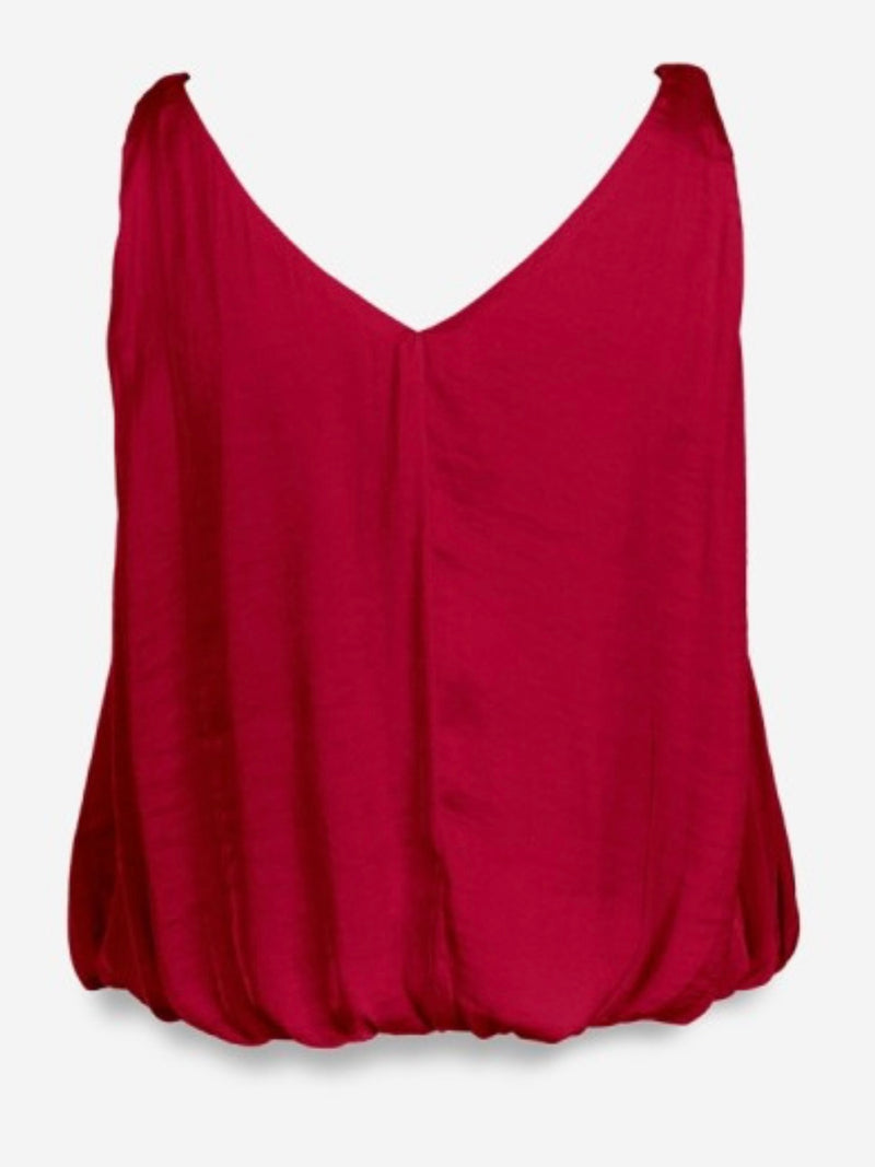 Crimson Red Bubble Hem Tank Top
