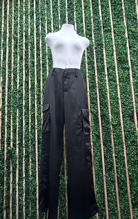 Satin Effect Cargo Pants