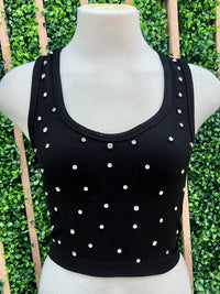Rhinestone Detail Tank Top Basic