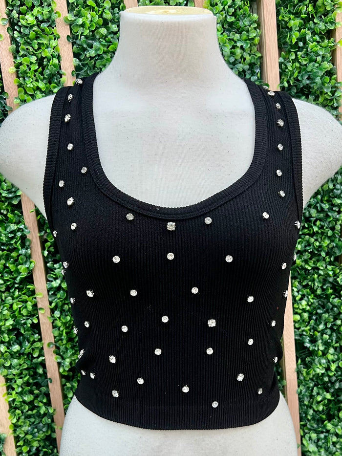 Rhinestone Detail Tank Top Basic