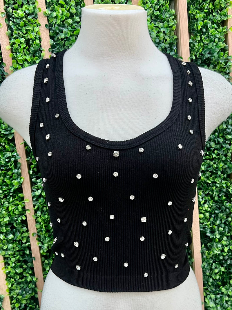 Rhinestone Detail Tank Top Basic