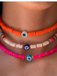 Evil Eye Clay Choker