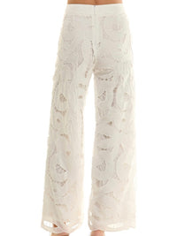 Dressy White Lace Wide Leg Pant