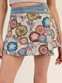 Retro FLower Wrap Skort