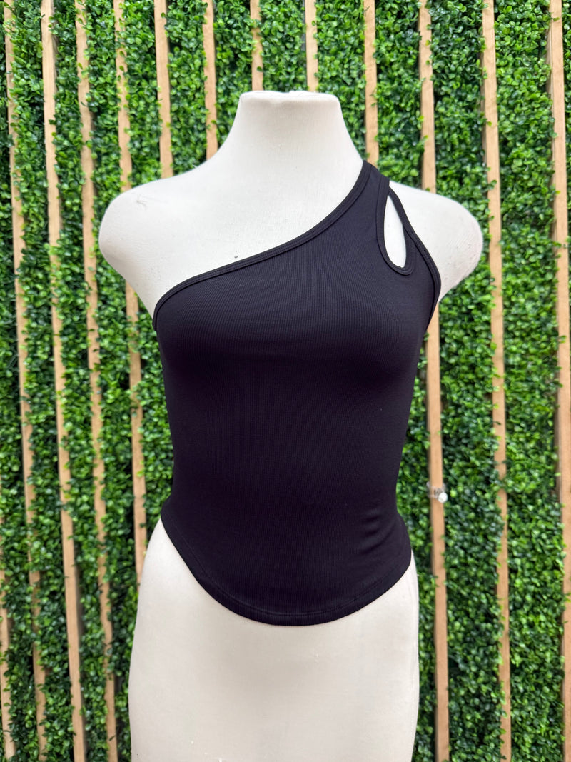 Asymmetric One Shoulder Loop Over Cami Basic Top