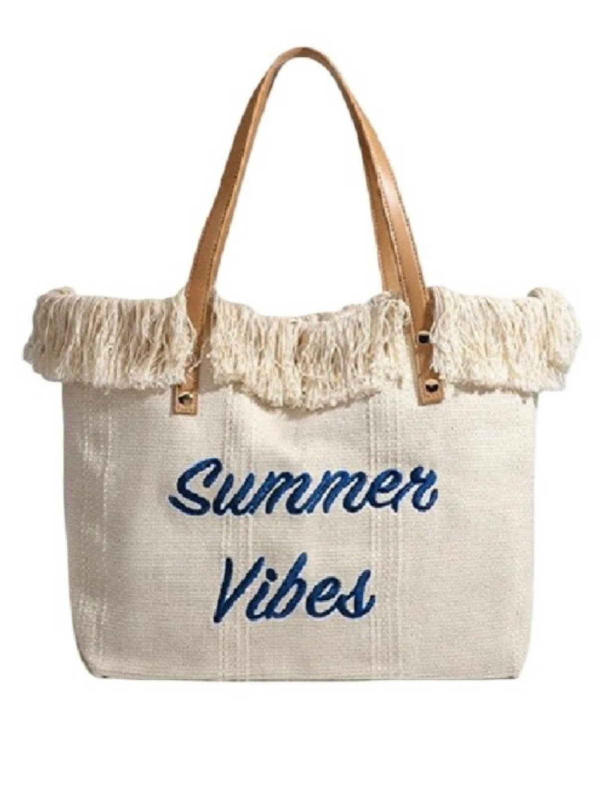 Summer Vibes Fringe Tote Bag