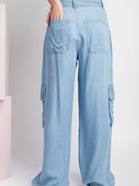 Mineral Wash Denim Cargo Pant