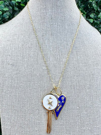 Heart Key Enamel Necklace