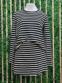 Black Stripe Skort Set
