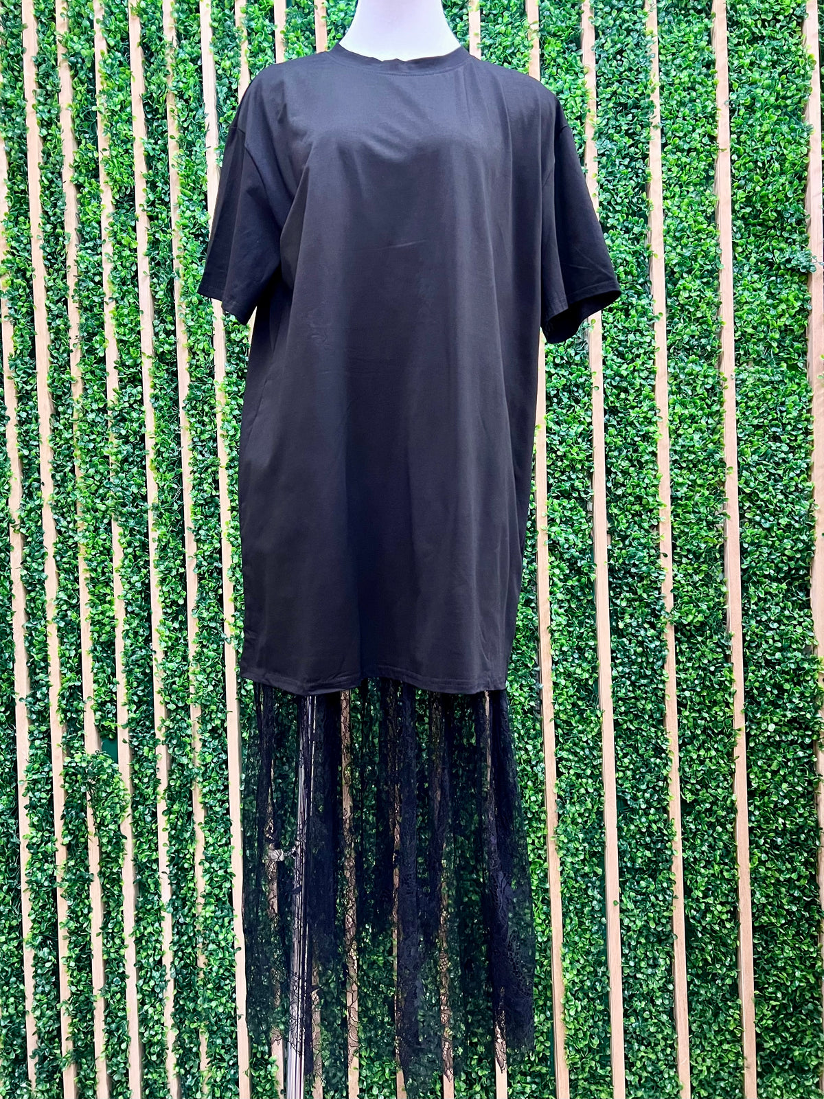 Versatile Lace Insert Shirt Dress