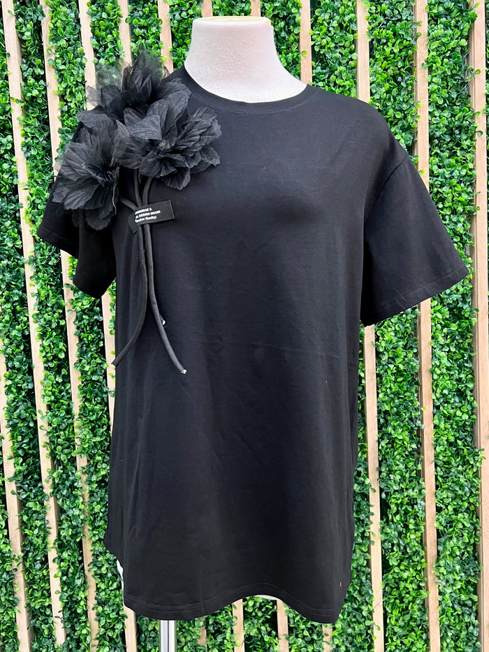 Gathered Flower Detail Shirt