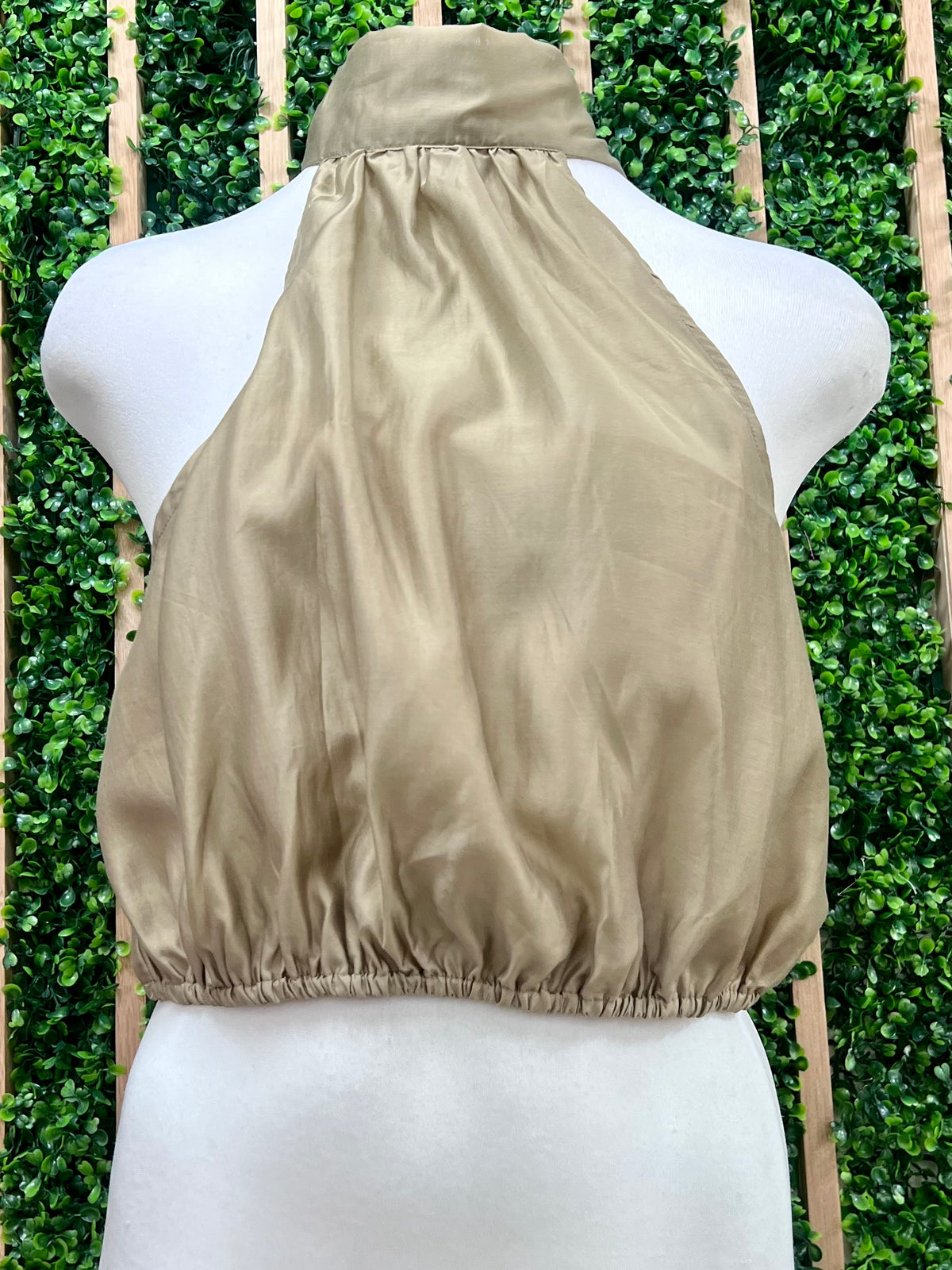 Beautiful Tan Chiffon Halter Top