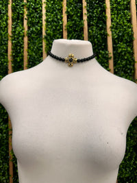 MR Black Stone Clover Aura Choker Necklace