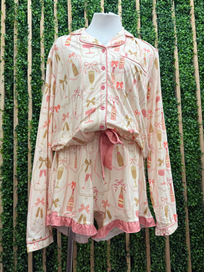 Cheers Champagne Short PJ Set