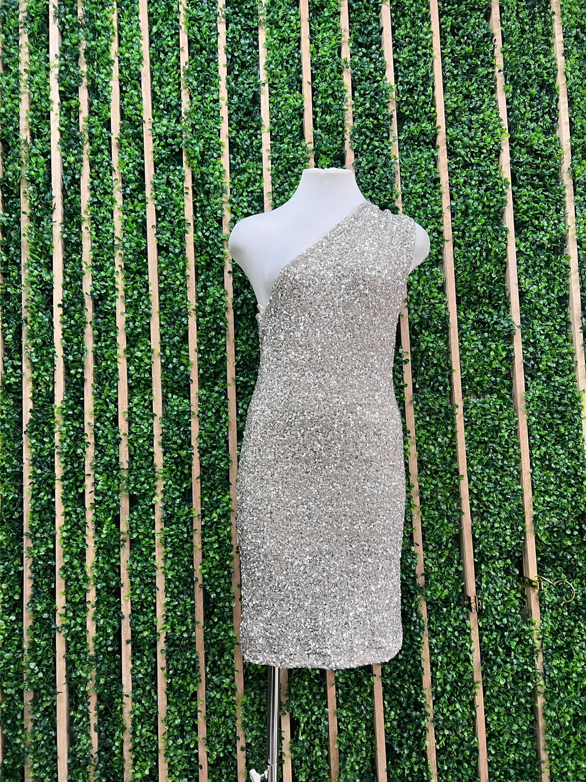 Sequin One Shoulder Mini Dress