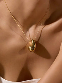 Stainless Steel Big Water Droplet Necklace