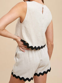 Scallop Trim Short Pant Set
