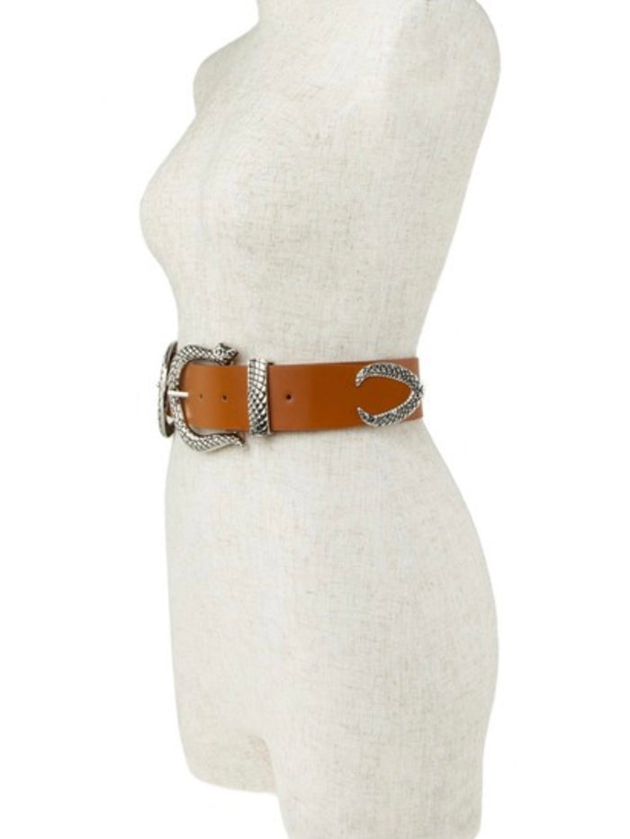 Wide Double Snake Elastic Belt