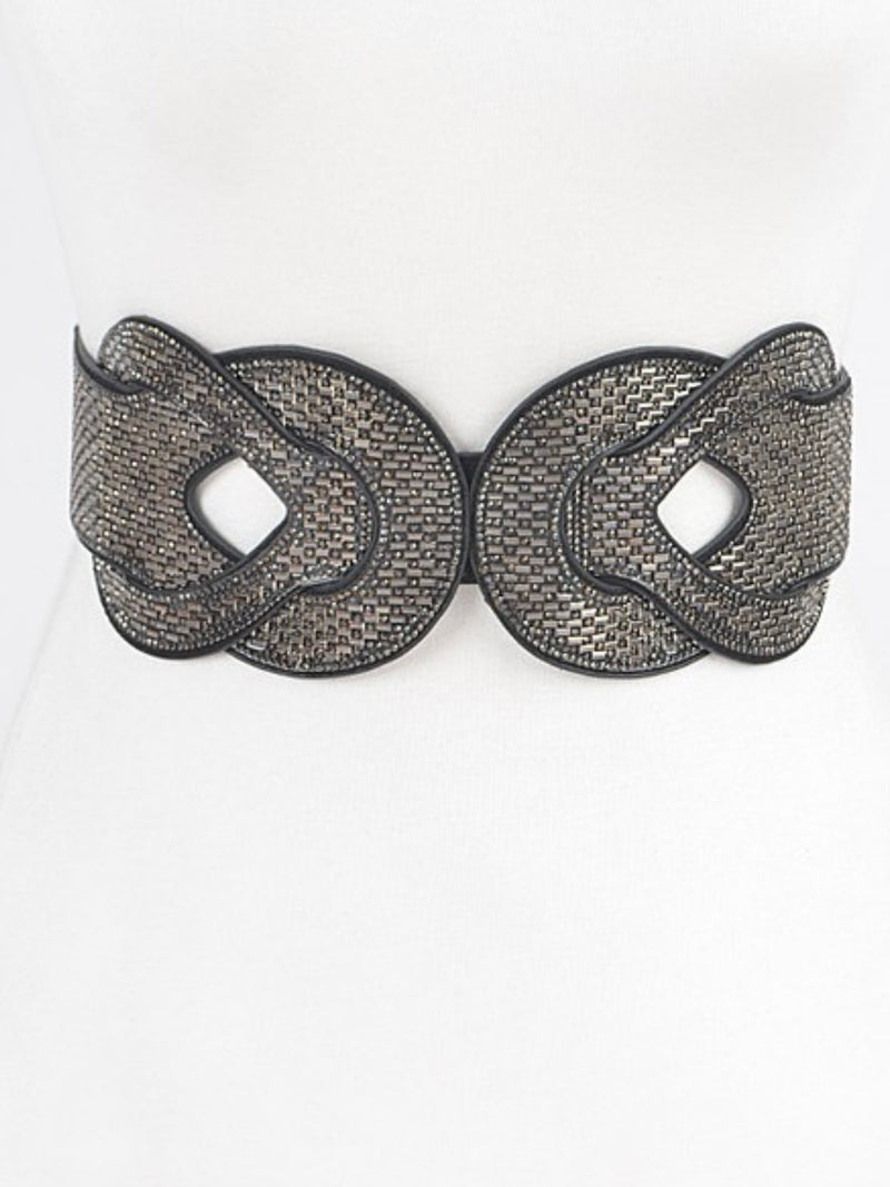 Multi Rhinestone Knot Elastic Belt