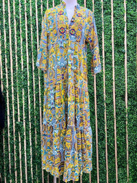 Italy Mixed Print Maxi Dress